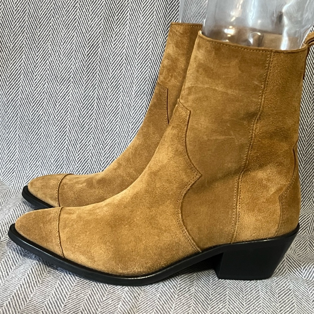 New*Alohas Austin Ankle Suede Pull On Boots~Size:8.5~in tan - Picture 6 of 11
